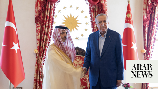 Saudi FM received by Erdogan during visit to Istanbul to discuss Saudi-Turkish ties - Arab News